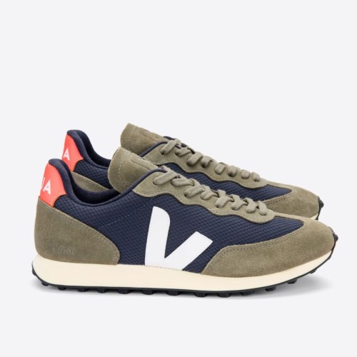 Veja Rio Branco Nautico Womens Trainers Olive/Navy UK 56867